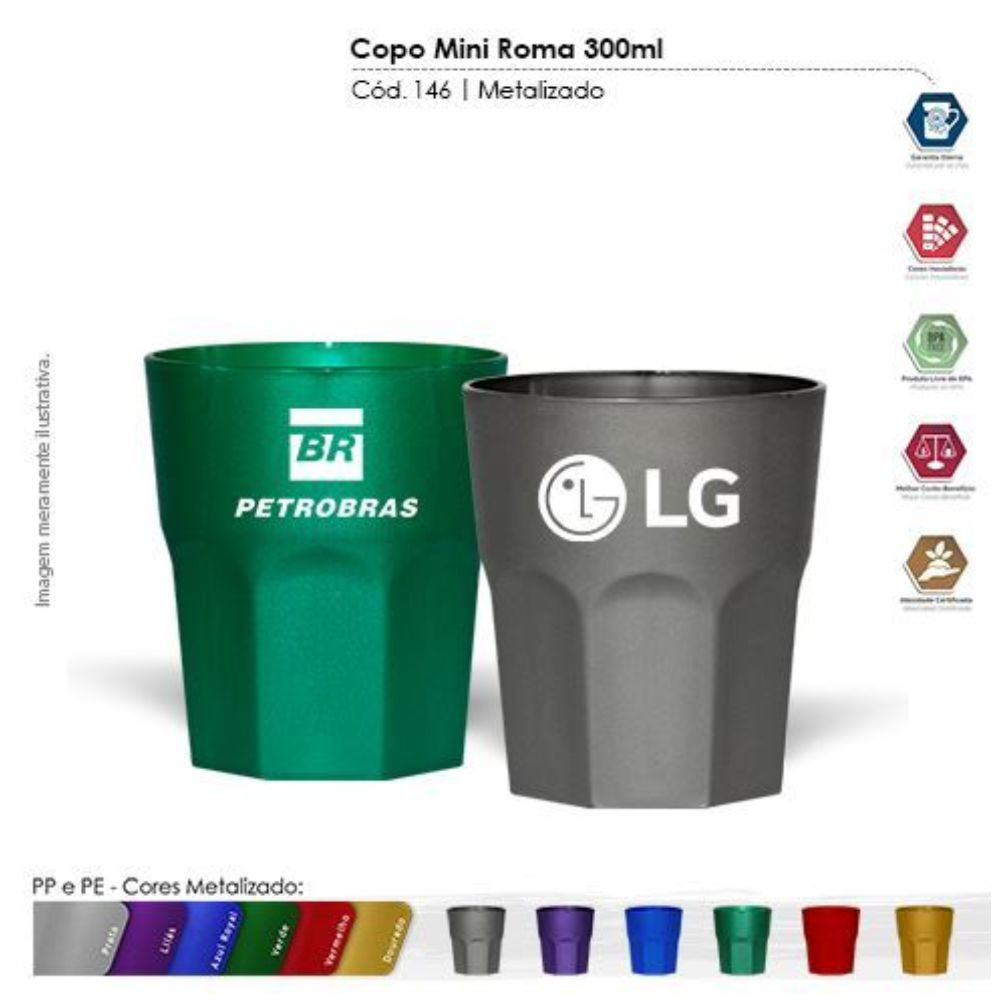 Copo Mini Roma PP 300ml-146BB