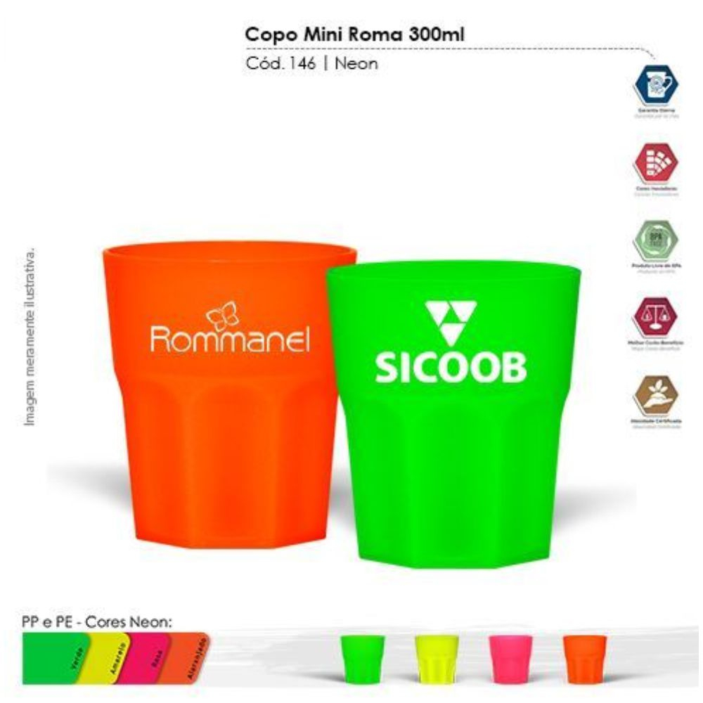 Copo Mini Roma PP 300ml