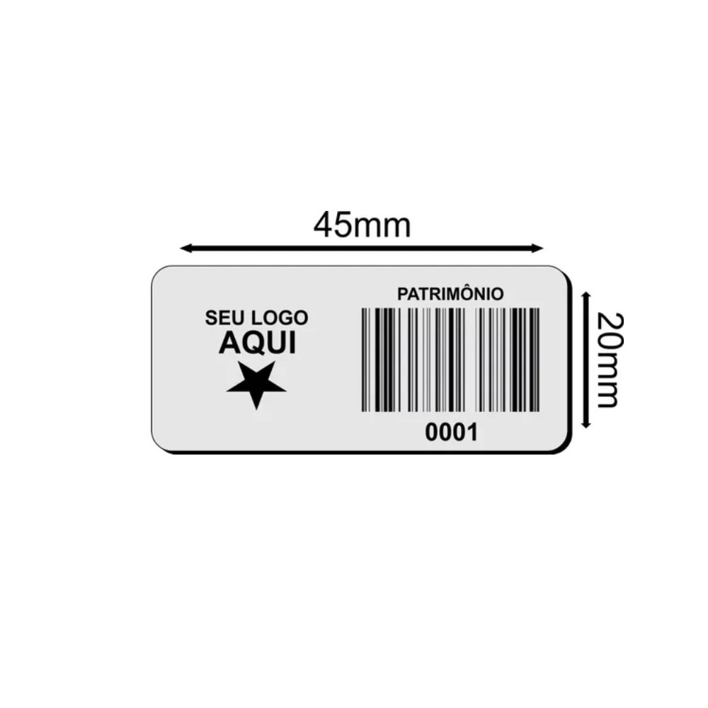 Etiqueta de Patrimônio Policarbonato-21072AG