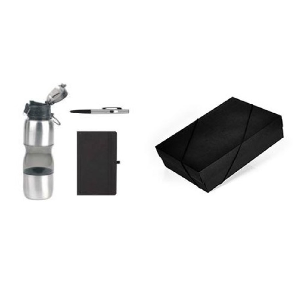 KIT GARRAFA, CADERNO E CANETA - 3 PÇS-KT-9056K