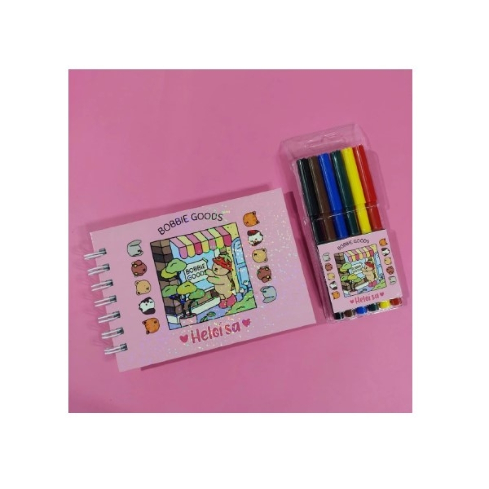 Kit para pintar livro capa dura+canetinhas -05092EC