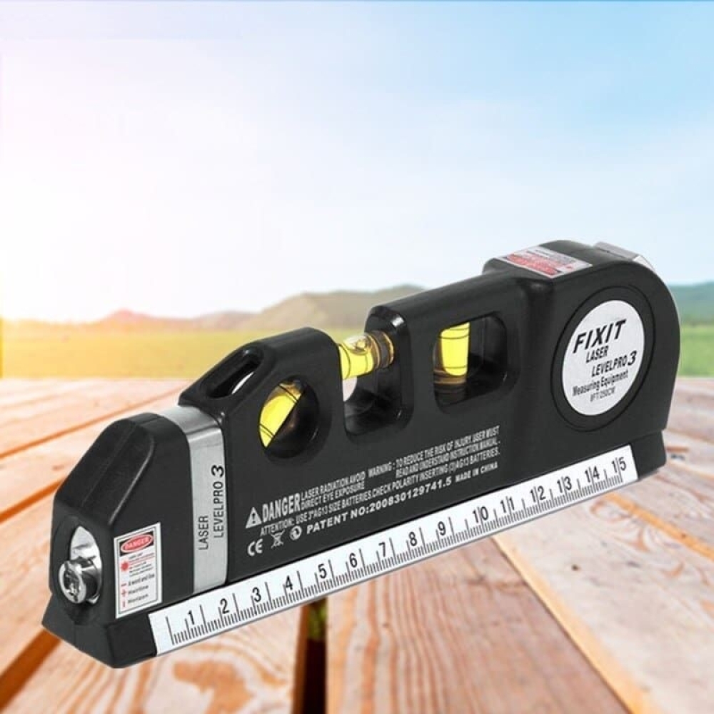 Nível a Laser 3 Linhas e Trena Régua Nivelador Profissional-2807LU
