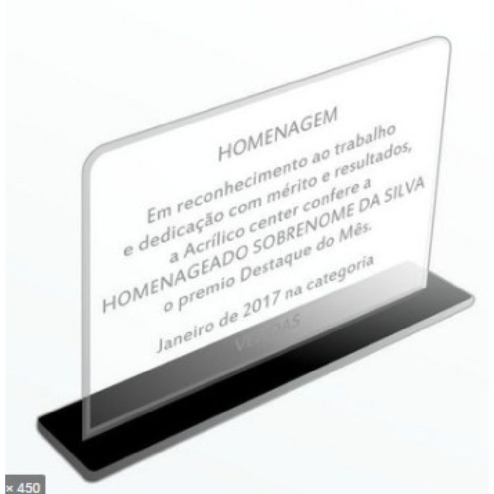 Placa de homenagem-9091OA