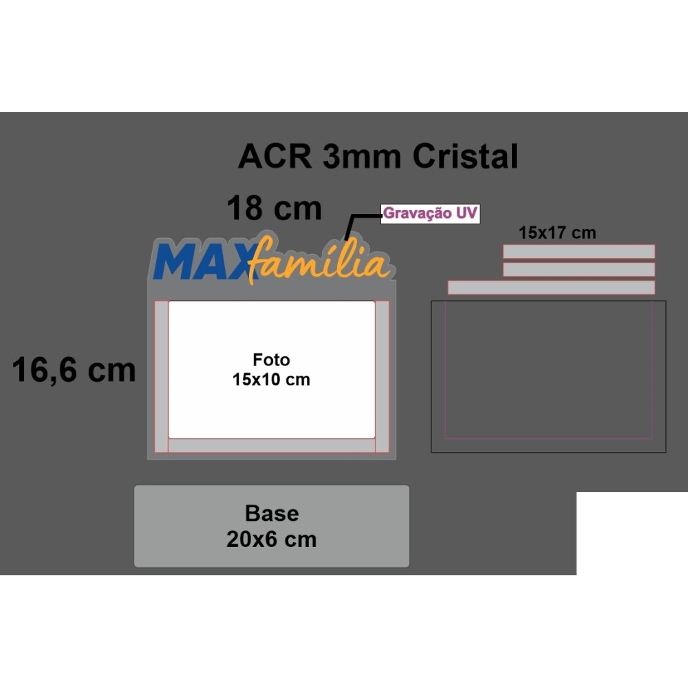 Porta Retrato de Acrílico Cristal-26021SA