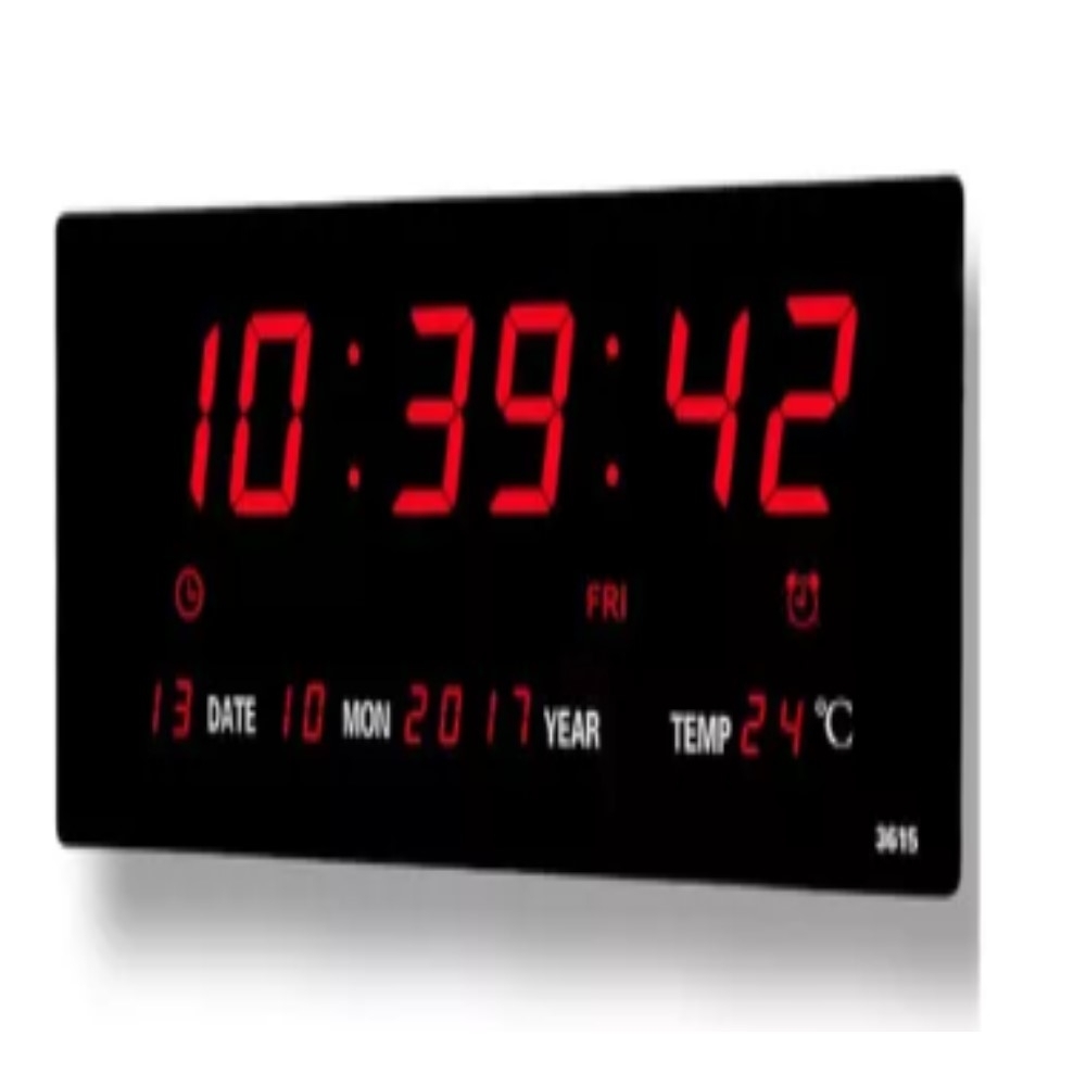 Relógio De Parede Led Digital Grande 36X15CM-1612ML