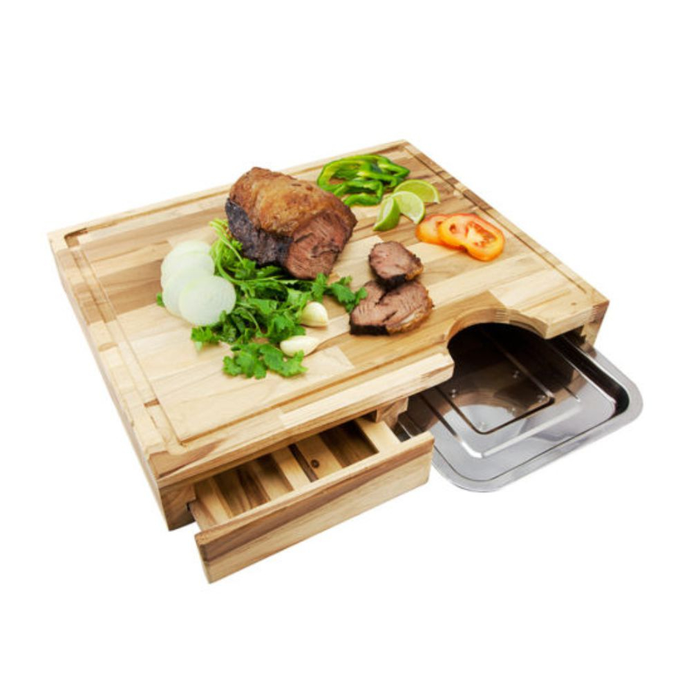 Tábua para Churrasco com Gaveta e Bandeja Inox-1052BLX