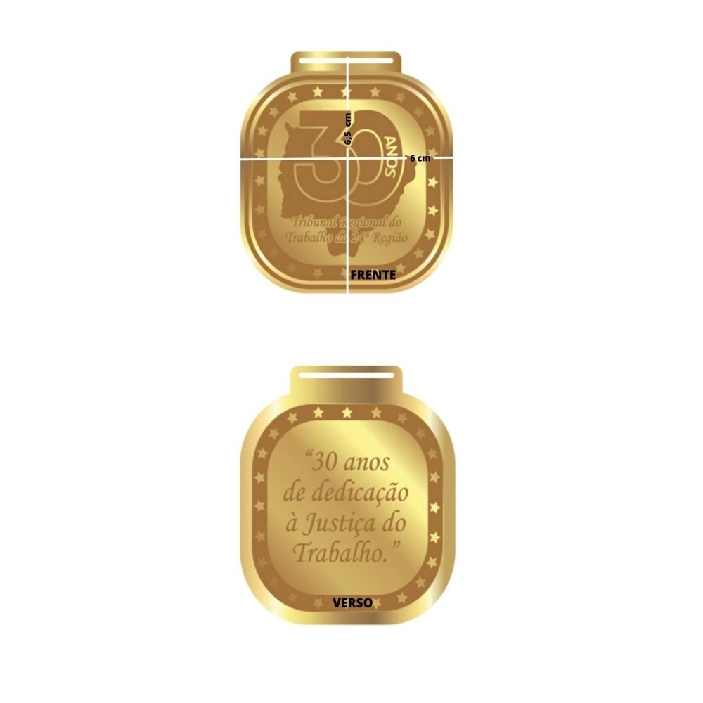 Medalha Metálica dourada